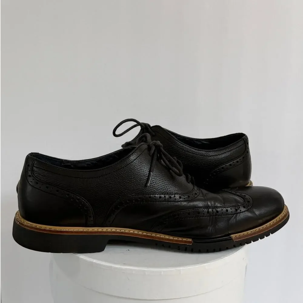 Cole Haan Great Jones Wingtip Brogue Black Leather Oxford C11233 Men's Shoes 10M